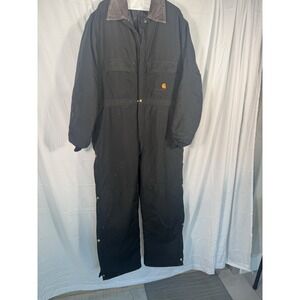 Carhartt insulated coverall black quilted-lined workwear jumpsuit men's workwear